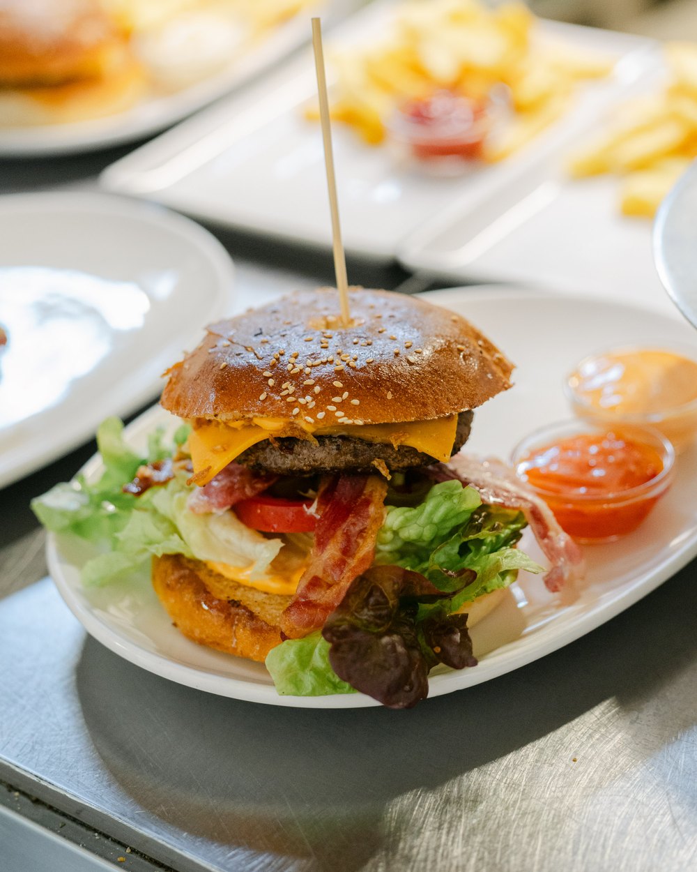 Burger im Klubhaus Bistro in Gensingen